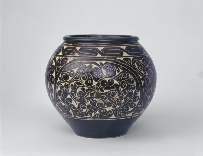 图片[1]-Black-glazed vase-China Archive